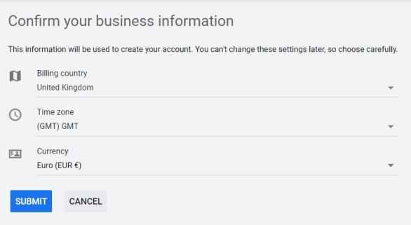 STEP 8: Confirm your business location, and click submit